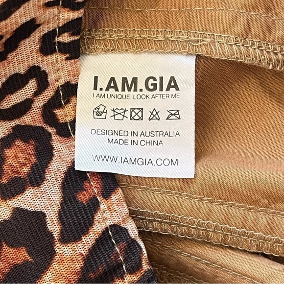 I.AM.GIA Long Sleeve Chelsea Leopard Corset Top XS Lace Up Back Ruched Sleeves - Picture 10 of 11